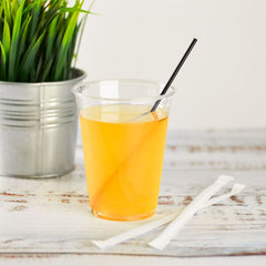 Wholesale 7.5" Plastic Black Stir Straw Wrapped - 5,000 ct