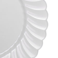 Wholesale 7" PS Plastic Scalloped Plate White - 240 ct