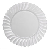 Wholesale 10.25" PS Plastic Scalloped Plate White - 120 ct