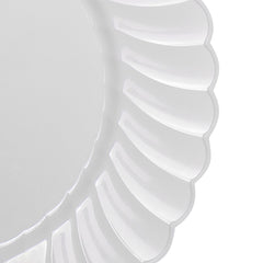 Wholesale 10.25" PS Plastic Scalloped Plate White - 120 ct