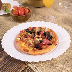 Wholesale 10.25" PS Plastic Scalloped Plate White - 120 ct