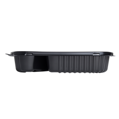 Wholesale 36oz PP Plastic Microwaveable Black Take Out Box, 2-compartment - 300 ct