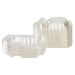 Wholesale OPS Lid for 36oz PP Plastic Microwaveable Black Take Out Box 2 Compartment - 300 ct