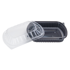 Wholesale OPS Lid for 36oz PP Plastic Microwaveable Black Take Out Box - 300 ct