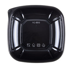 Wholesale 24 oz PET Square Bowl Black - 300 ct