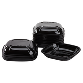 Wholesale 24 oz PET Square Bowl Black - 300 ct