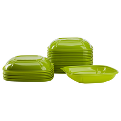 Wholesale 24 oz PET Square Bowl Green - 300 ct
