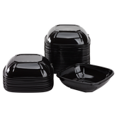 Wholesale 32 oz PET Square Bowl Black - 300 ct