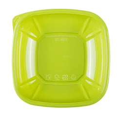 Wholesale 32 oz PET Square Bowl Green - 300 ct