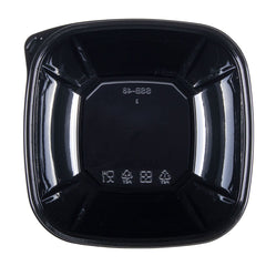 Wholesale 48 oz PET Square Bowl Black - 300 ct