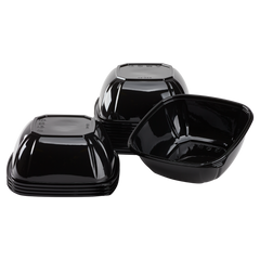 Wholesale 48 oz PET Square Bowl Black - 300 ct