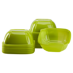 Wholesale 48 oz PET Square Bowl Green - 300 ct