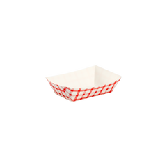 Wholesale Food Tray - Shepherd's Check Red - 0.5 lb - 1,000 ct