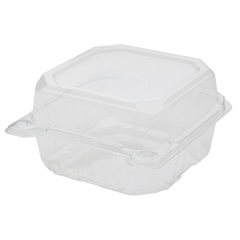 Wholesale 6''x6'' PET Plastic Hinged Containers - 500 ct