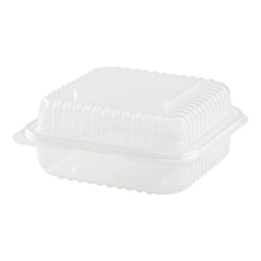 Wholesale 7'' x 7' PP Plastic Hinged Container, 1 compartment - 250 ct