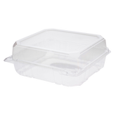 Wholesale 8''x8'' PET Plastic Hinged Containers - 250 ct
