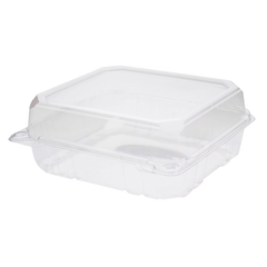Wholesale 8''x8'' PET Plastic Hinged Containers - 250 ct