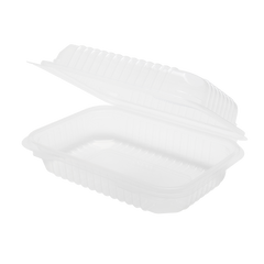 Wholesale 9'' x 6" PP Plastic Hinged Container, 1 compartment - 250 ct