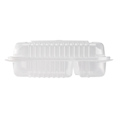 Wholesale 9'' x 6" PP Plastic Hinged Container, 2 compartment - 250 ct