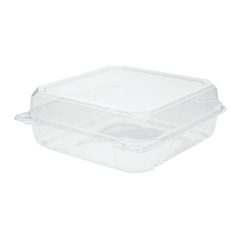 Wholesale 9''x9'' PET Plastic Hinged Containers - 200 ct