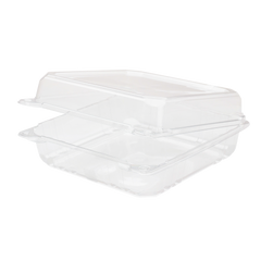 Wholesale 9''x9'' PET Plastic Hinged Containers - 200 ct