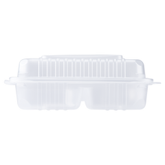 Wholesale 9" x 9" PP Plastic Hinged Containers 3 Compartment - 200 ct