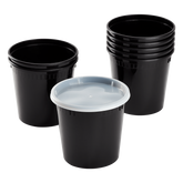 Wholesale 24 oz Black PP Injection Molded Round Deli Containers with Lids - 240 Sets