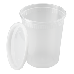 Wholesale 32oz PP Plastic Injection Molded Deli Containers & Lids - 240 ct