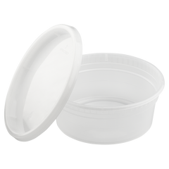 Wholesale 8oz PP Plastic Injection Molded Deli Containers & Lids - 240 ct