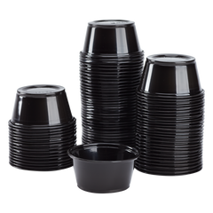 Wholesale 3.25oz PP Plastic Portion Cups Black - 2,500 ct