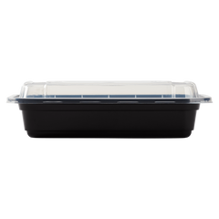 Wholesale 16oz PP Injection Molded Microwaveable Black Food Containers with lids - 150 ct