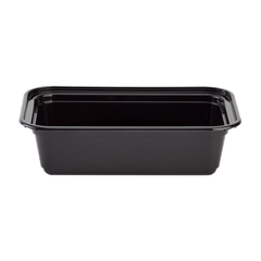 Wholesale 24oz PP Plastic Microwavable Rectangular Food Containers & Lids Black - 150 ct