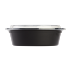 Wholesale 32oz PP Plastic Microwavable Round Food Containers & Lids Black - 150 ct