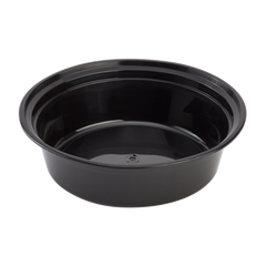 Wholesale 32oz PP Plastic Microwavable Round Food Containers & Lids Black - 150 ct