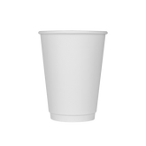 Wholesale 12oz Insulated Paper Hot Cups - White (90mm) - 500 ct