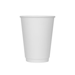 Wholesale 12oz Insulated Paper Hot Cups - White (90mm) - 500 ct