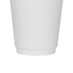 Wholesale 12oz Insulated Paper Hot Cups - White (90mm) - 500 ct