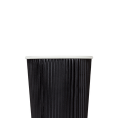 Wholesale 20oz Ripple Paper Hot Cups - Black (90mm) - 500 ct