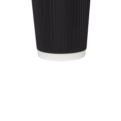 Wholesale 20oz Ripple Paper Hot Cups - Black (90mm) - 500 ct