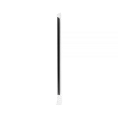 Wholesale 9" Giant Straws (8mm) Poly Wrapped Diagonally Cut - Black - 2,500 ct