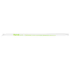 Wholesale 10.25" Eco-Friendly Giant Paper Straw (7mm) Wrapped - White - 1,200 ct