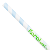 Wholesale 10.25" Eco-Friendly Giant Paper Spiral Straws (7mm) Wrapped - Blue & White - 1,200 ct