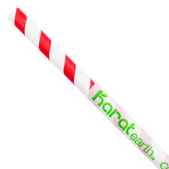 Wholesale 10.25" Eco-Friendly Giant Paper Spiral Straws (7mm) Wrapped - Red & White - 1,200 ct