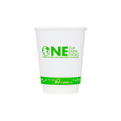 Wholesale 12 oz. Eco-Friendly Insulated Paper Hot Cups - One Cup, One Earth - 90mm - 500 ct