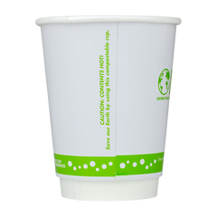 Wholesale 12 oz. Eco-Friendly Insulated Paper Hot Cups - One Cup, One Earth - 90mm - 500 ct