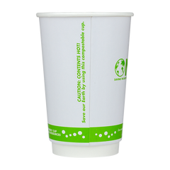 Wholesale 16 oz Eco-Friendly Insulated Paper Hot Cups - One Cup, One Earth - 90mm - 500 ct