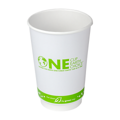 Wholesale 16 oz Eco-Friendly Insulated Paper Hot Cups - One Cup, One Earth - 90mm - 500 ct