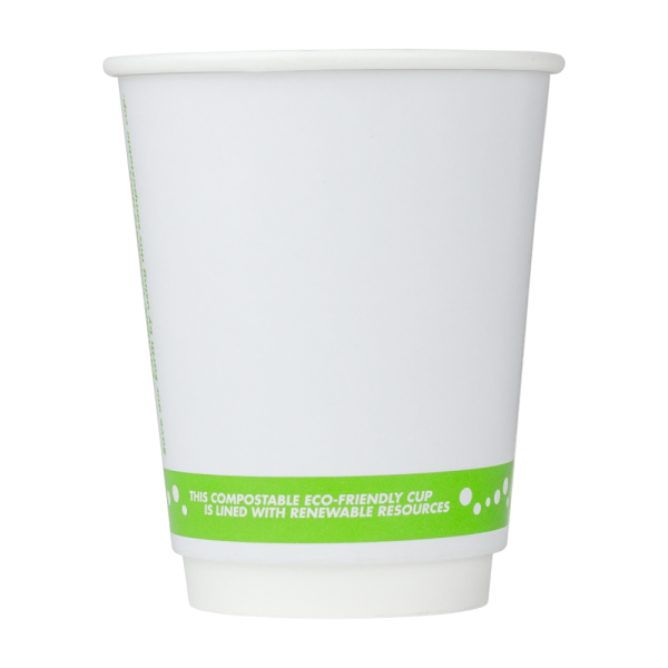 Disposable Coffee Cups - 8oz Insulated Paper Hot Cups - White (80mm) - 500  ct