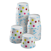 Wholesale 12 oz Multicolor Polka Dot Ice Cream Paper Cups - 1000ct