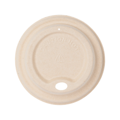 Wholesale Bagasse Sipper Dome Lid for 8 oz. Hot Cup - Natural - 500 ct